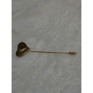 Heart Lapel Pin Gold Tone Minimalist‎ Vintage Brooch Jewelry